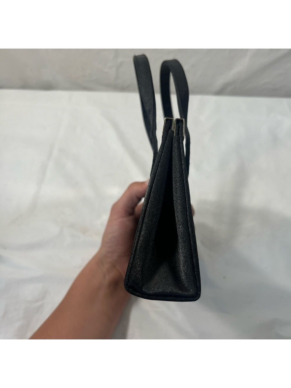 La Regale Small Black  Satin purse - Picture 4 of 7